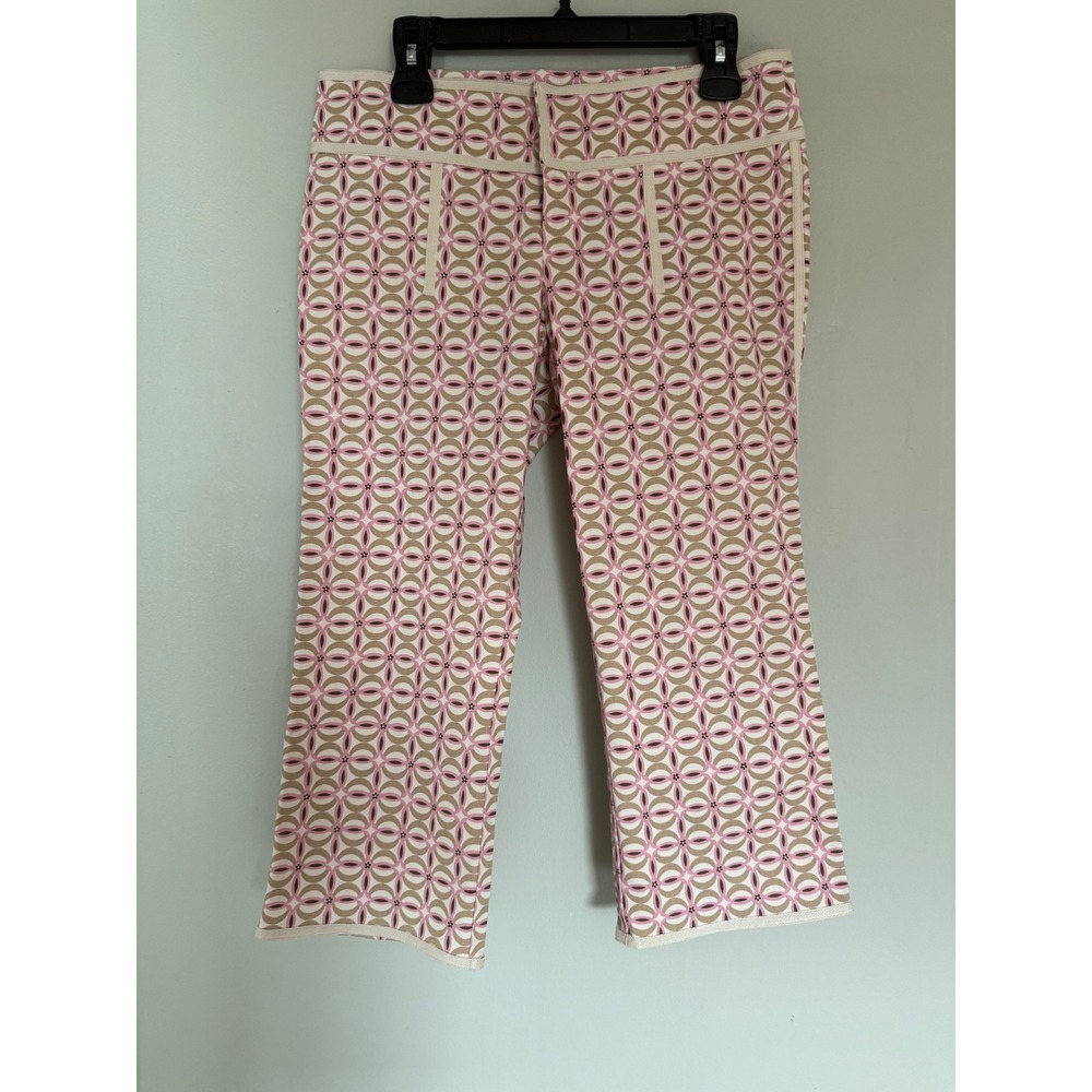 to the max Capri Pants Pink Geometric 7/8 Y2K preppy boho costal whimsi cottage‎